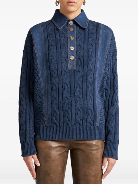 ETRO knitted polo shirt - Blue