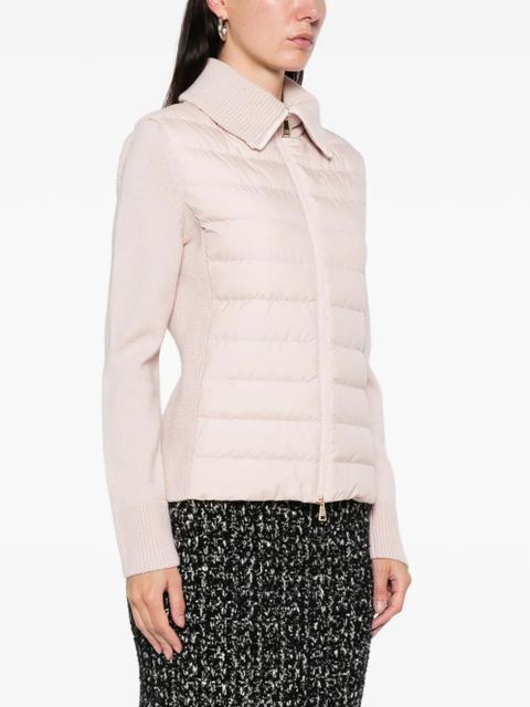 Moncler zip-fastening quilted cardigan - Pink