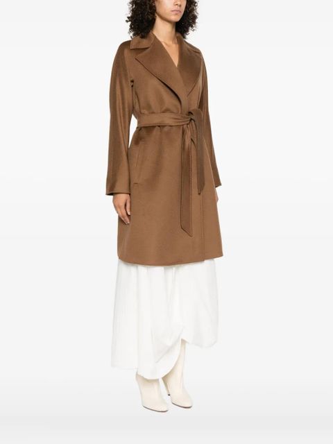 Max Mara belted wool single-breasted coat - Brown