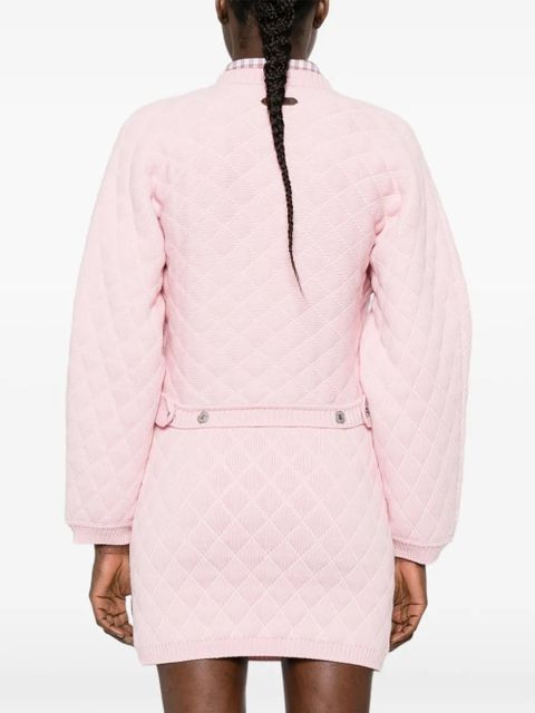 Moschino quilted flap-pocket cardigan - Pink