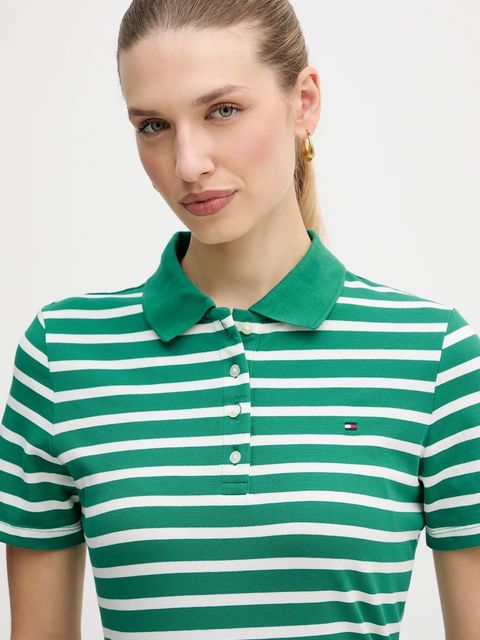 Tommy Hilfiger polo damski kolor zielony WW0WW43225