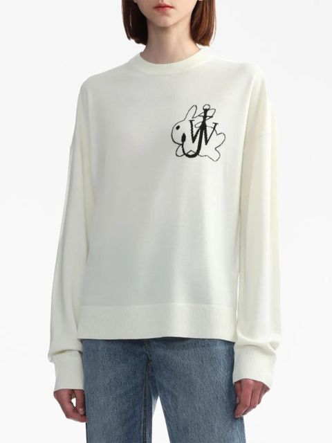 JW Anderson intarsia-knit logo jumper - White - zdjęcie produktu nr 2