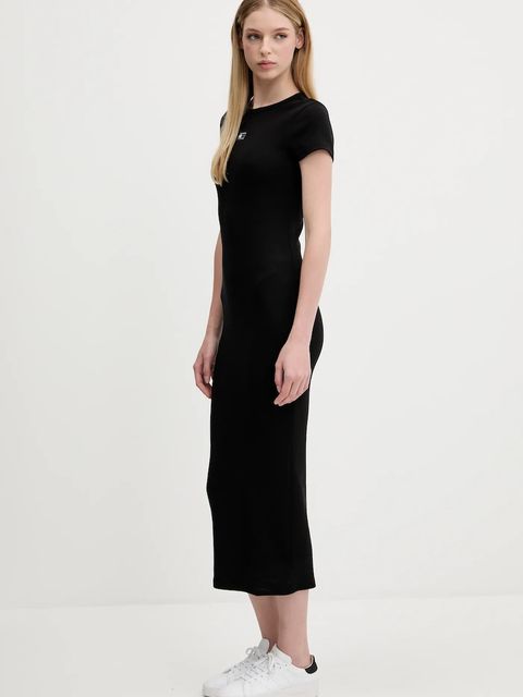 Tommy Jeans sukienka kolor czarny midi dopasowana DW0DW20873 - zdjęcie produktu nr 2