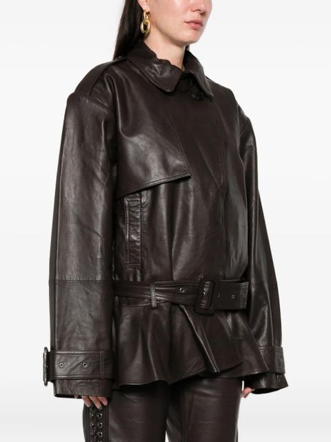 ROTATE BIRGER CHRISTENSEN leather jacket - Brown