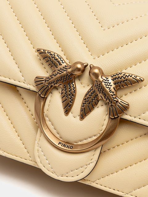 Pinko torebka skórzana kolor żółty 100074 A0GK