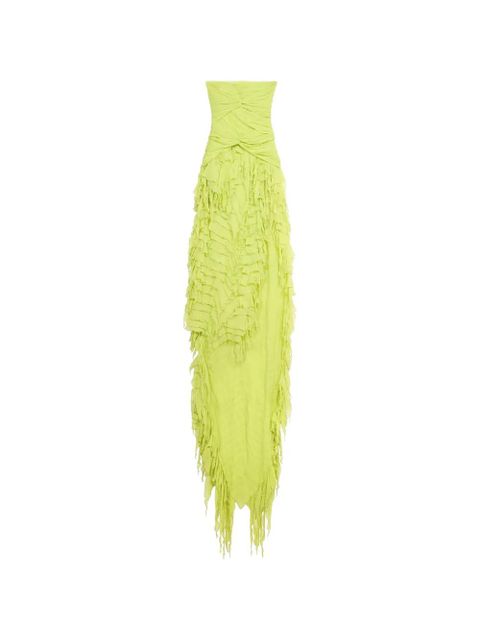 Blumarine ruched ruffled maxi dress - Green - zdjęcie produktu nr 1