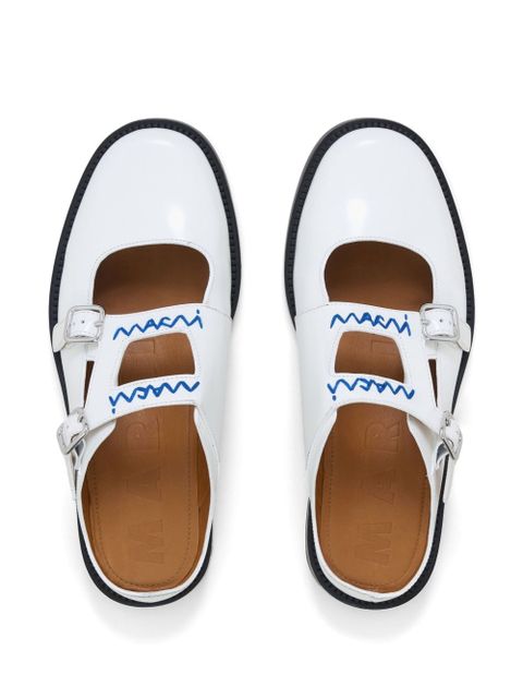 Marni buckled mules - White