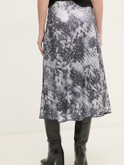 DIANE VON FURSTENBERG spódnica kolor srebrny midi rozkloszowana DVFKM4S004