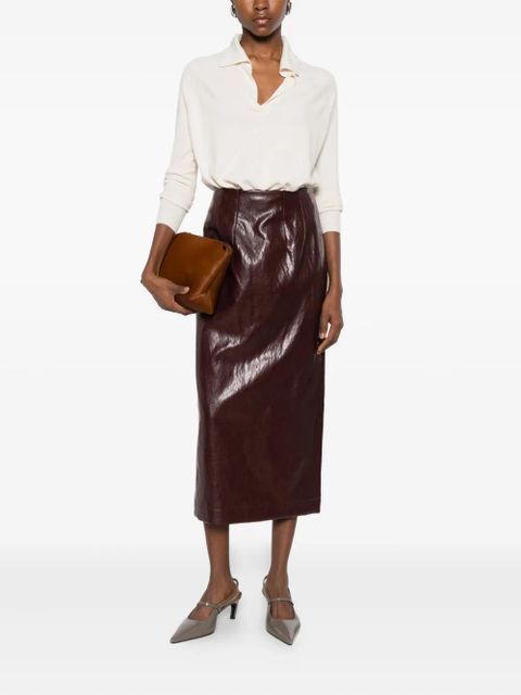 SOLOTRE V-neck collared sweater - White