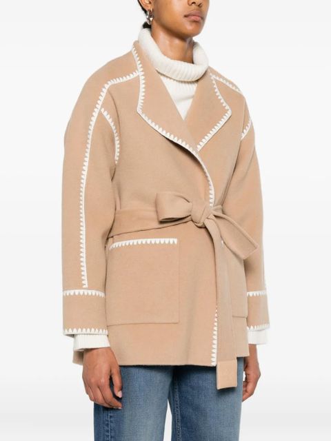 Maje belted jacket - Brown