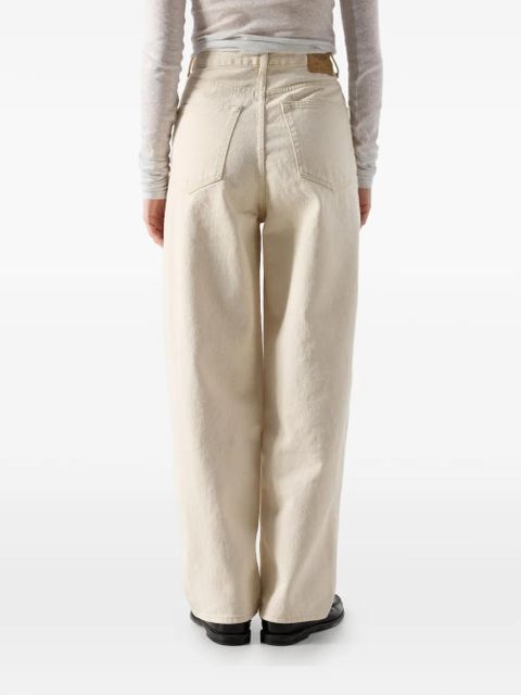 American Vintage Snopdog balloon-fit jeans- ecru- cotton- balloon cut- low waist- five classic pockets- zip fly and button fastening- leather patch...