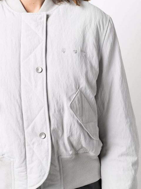 Off-White Hands Off logo bomber jacket - Grey