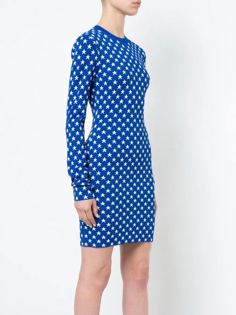 Givenchy star print fitted mini dress - Blue