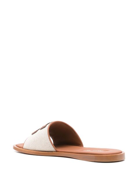 Miu Miu appliqué-logo slides - Brown