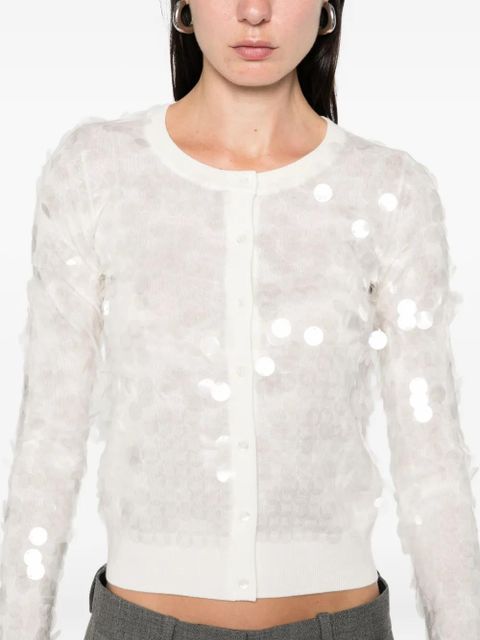 Max Mara sequin-embellished cardigan - White