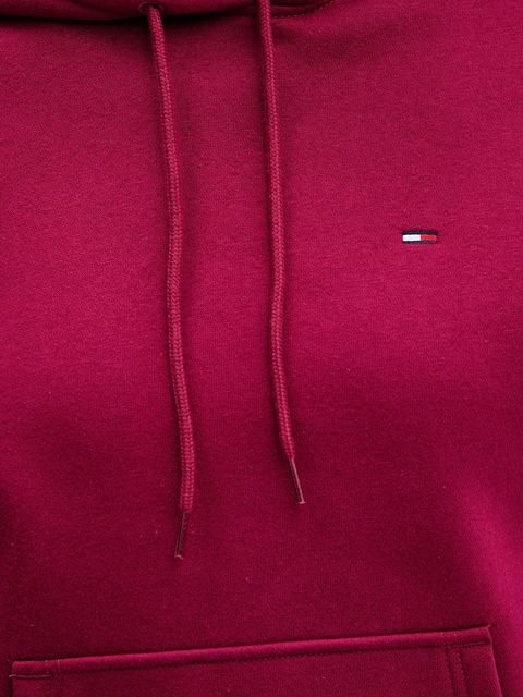 Tommy Jeans bluza damska kolor bordowy z kapturem gładka DW0DW19958
