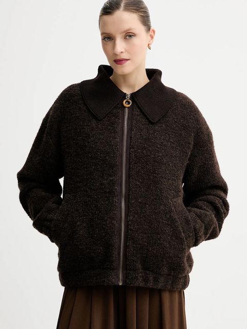 Sessun kurtka z dodatkiem wełny kolor brązowy przejściowa 25112012 - zdjęcie produktu nr 1