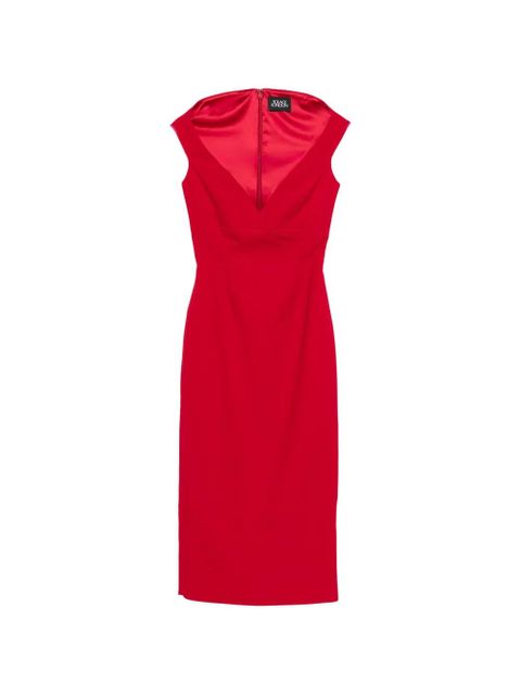 Solace London Monica V-neck midi dress - Red - zdjęcie produktu nr 1