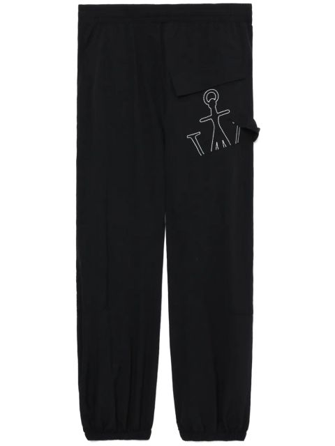 JW Anderson logo-embroidered elasticated-waist track pants - Black
