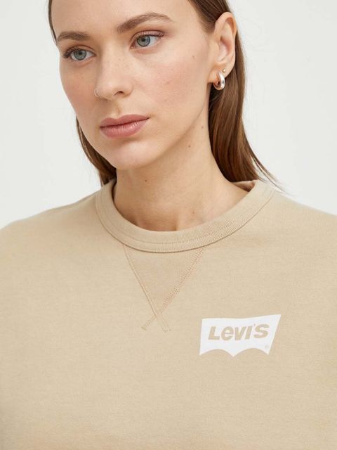 Levi's bluza damska kolor beżowy z nadrukiem - zdjęcie produktu nr 2