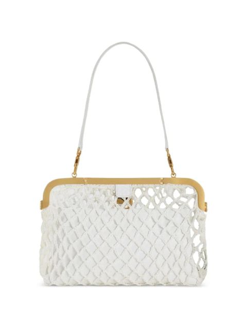 Dolce & Gabbana Amanda handbag in mesh and palmellato calfskin - White