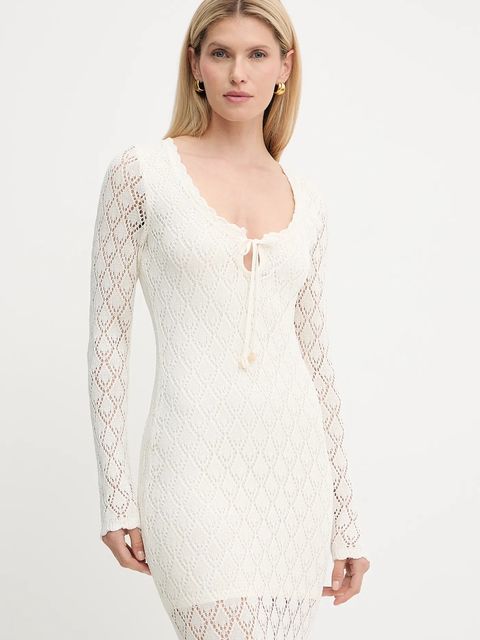 Guess sukienka ALBA kolor beżowy maxi prosta W5YK85 Z0010