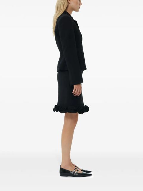 GANNI bonded crepe blazer - Black