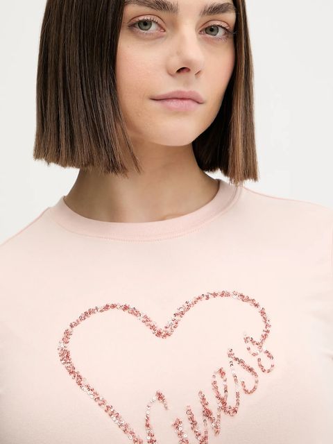 Guess t-shirt LOVE damski kolor pomarańczowy V5BI13 J1314 - zdjęcie produktu nr 2