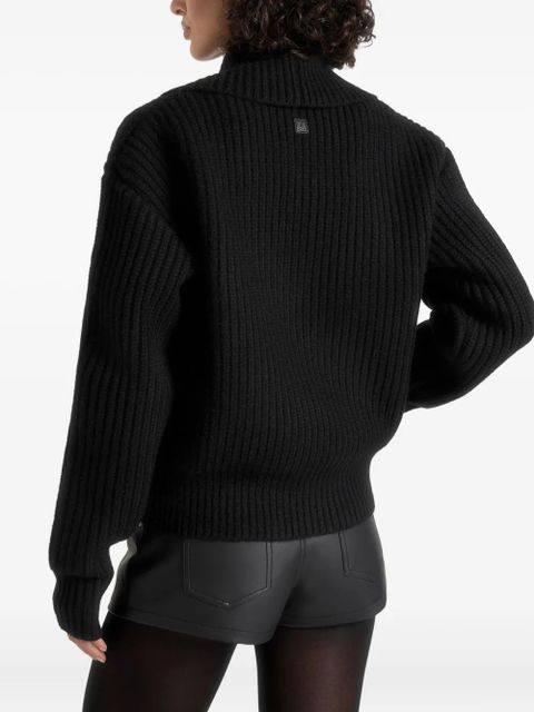 Manière De Voir Azra plunge knit sweater - Black