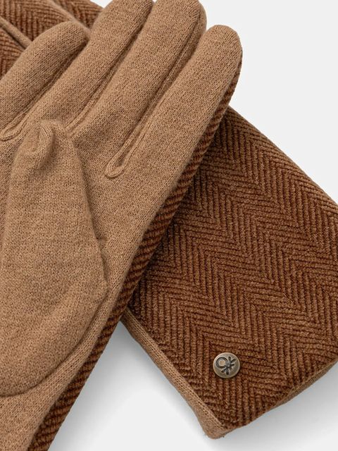 United Colors of Benetton rękawiczki damskie kolor beżowy 6YGSDG00D