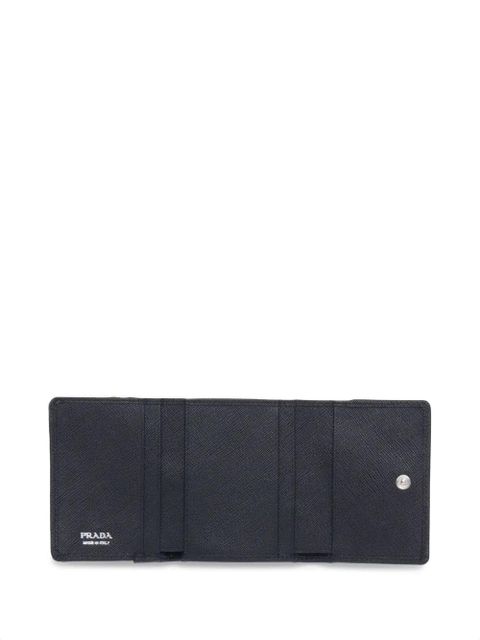 Prada triangle logo leather wallet - Black
