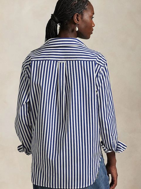 Polo Ralph Lauren koszula bawełniana damska kolor niebieski regular z kołnierzykiem klasycznym 211968218 - zdjęcie produktu nr 2