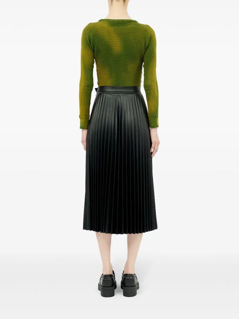 MM6 Maison Margiela pleated faux-leather midi skirt - Black - zdjęcie produktu nr 2
