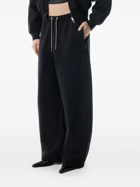 Alexander Wang rhinestone-drawcord cotton track pants - Black