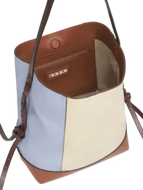 Marni small Pod 2.0 leather tote bag - Neutrals