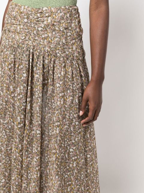 MARANT ÉTOILE graphic-print skirt - Green
