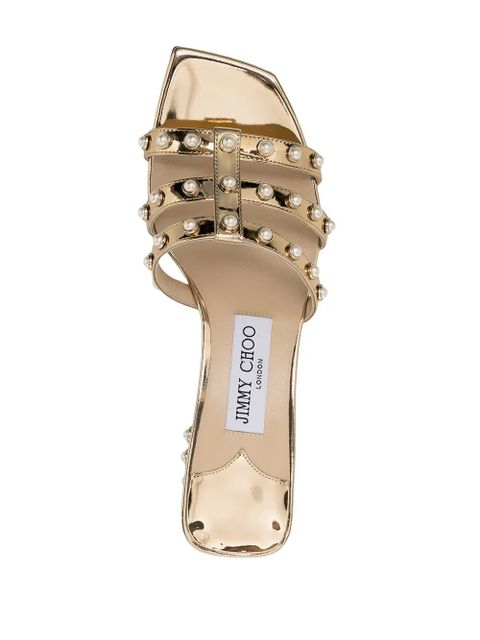 Jimmy Choo Hazal 85mm heeled sandals - Gold