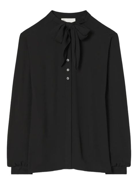 Tory Burch bow georgette blouse - Black - zdjęcie produktu nr 1