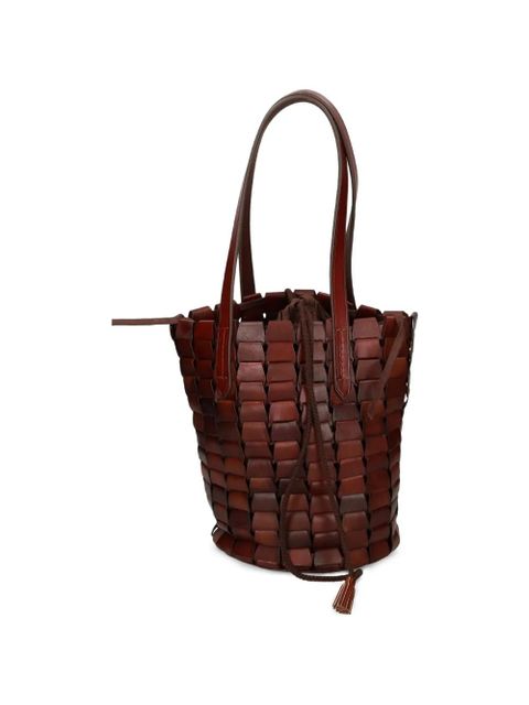 DRAGON DIFFUSION woven drawstring bucket bag - Brown
