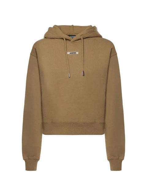 Jacquemus logo-plaque hoodie - Neutrals - zdjęcie produktu nr 1