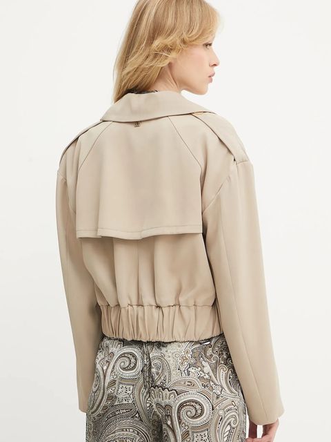 Marciano by Guess kurtka z domieszką wełny NINA kolor beżowy przejściowa 5YGL04 7340A