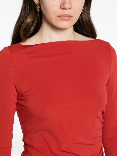 Max Mara ruched long-sleeves top - Red