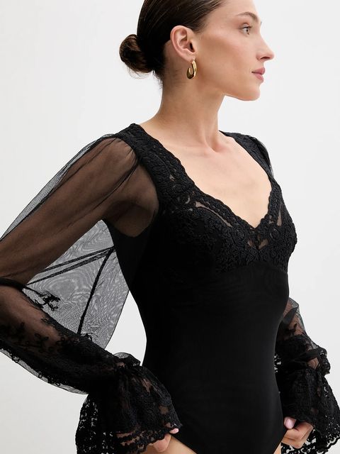 Bardot bluzka damska kolor czarny wzorzysta 60075TB