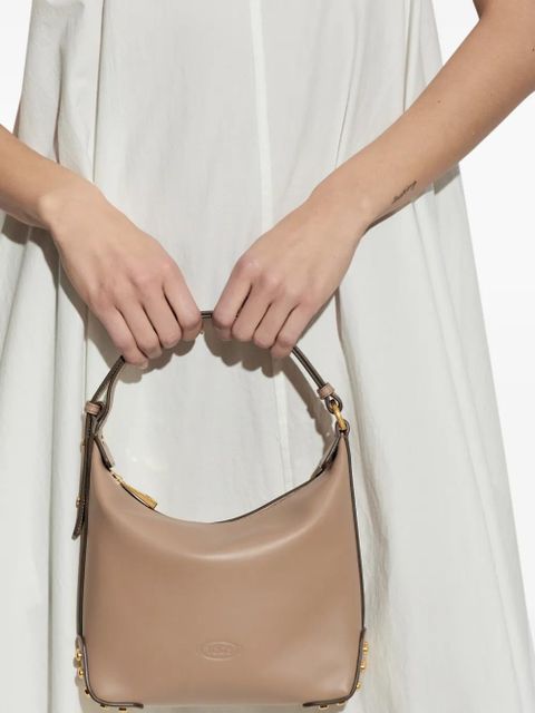 Tod's logo-embossed studded tote bag - Neutrals