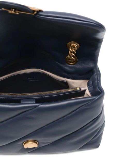 PINKO Classic Love Bag Puff Maxi Quilt bird-embellished shoulder bag - Blue