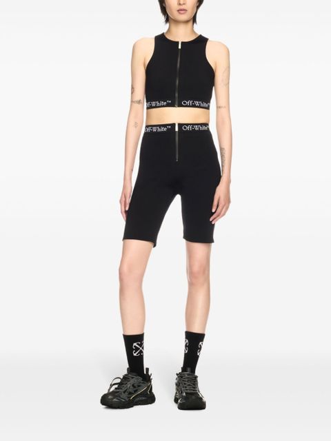 Off-White logo-waistband zip shorts - Black - zdjęcie produktu nr 2