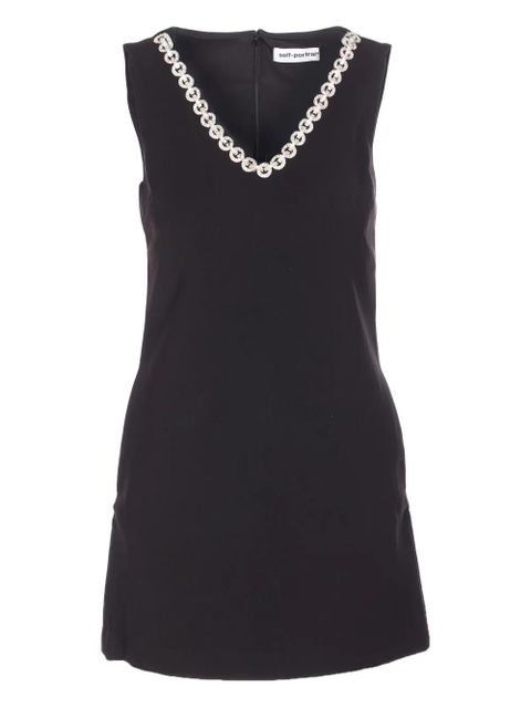 Self-Portrait crystal-embellished mini dress - Black - zdjęcie produktu nr 1