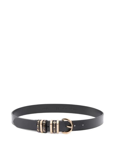 PINKO studded buckle leather belt - Black - zdjęcie produktu nr 1
