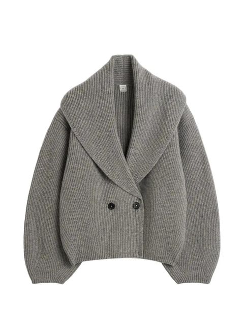 TOTEME shawl collar button cardigan - Grey - zdjęcie produktu nr 1