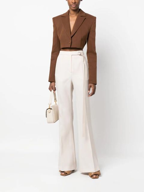 FENDI high-waisted wool flared trousers - Neutrals